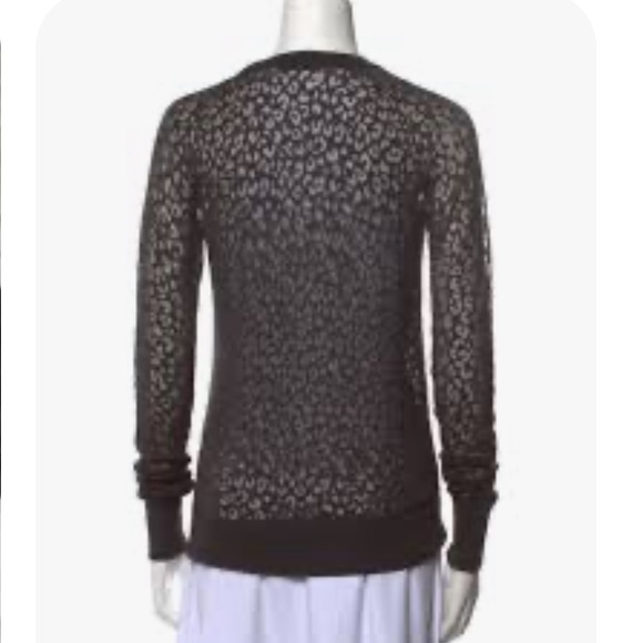 Equipment Pullover Grey Long Sleeve with Crew Neck Semi sheer Womens XS - Picture 8 of 8